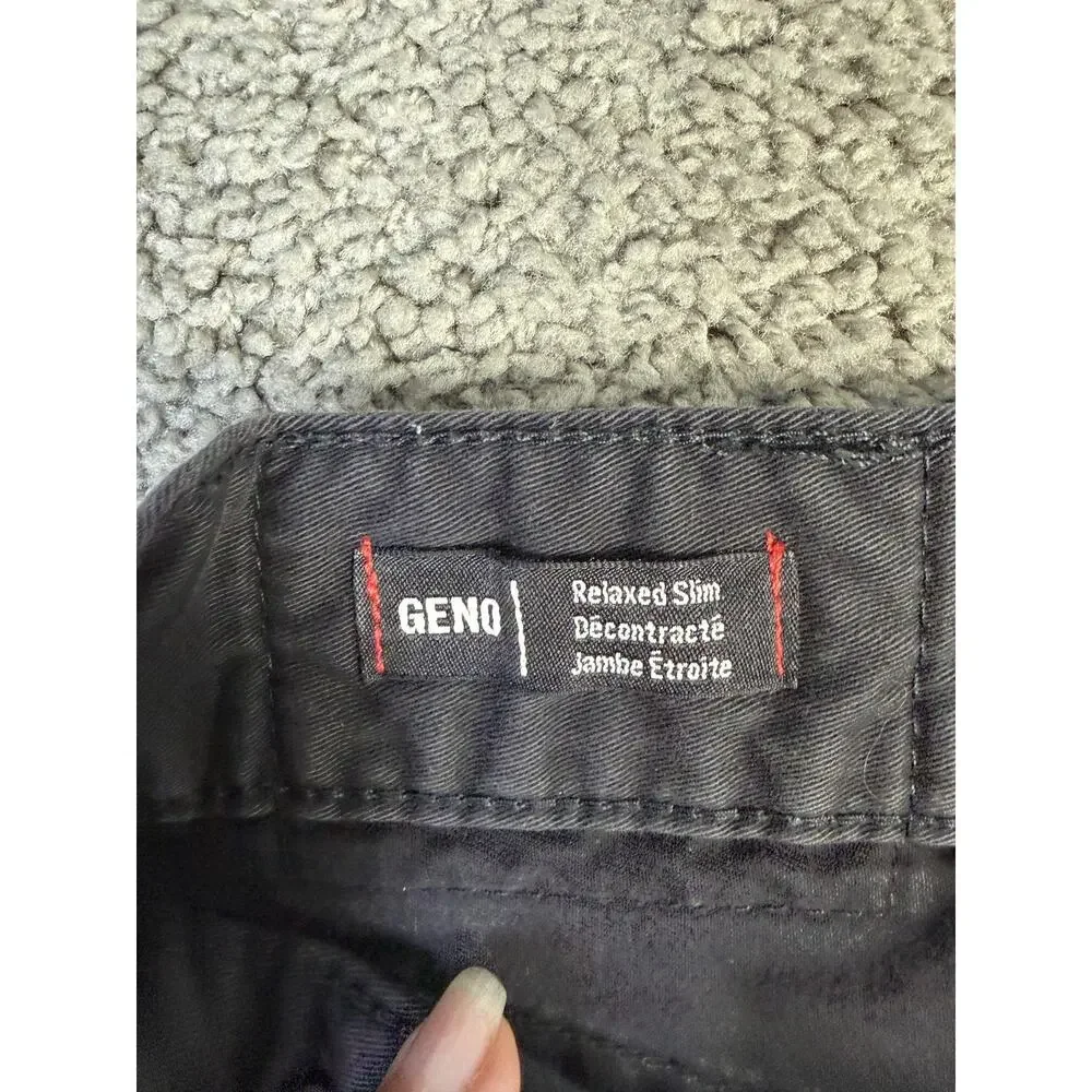 True Religion Jeans Mens 40x33 Black Geno Relaxed Straight Distressed Pockets